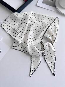 1pc Women's Polka Dot Striped Triangle Scarf Chiffon Headscarf Hair Bandana Neckerchief Sweet Polka Dot Thin Striped Triangular Head Hair Scarf Hair Wrapping Ideal For Dressing Up Your Summer Look Hair Accessories Fall Winter Headbands For Women For Vacation Outfits Woman - Multicolor - View 7