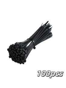 100pcs Cable Zip Ties, Heavy Duty Nylon Tie Wraps For Indoor And Outdoor Use, Self-Locking Black Wire Ties For Cable Management