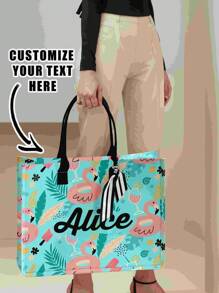Borsa a tracolla personalizzata con stampa, borsa da donna come regalo, borsa da spiaggia, borsa shopping di grande capacità adatta per donne, per il ritorno a scuola