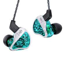 CCZ Harmony BC01 Pro Wired Earphones 1DD 1BA Hybrid Drivers In-Ear Headphones Tri-Frequency Balanced Armature Noise Isolating Headset Built-In Mic IEM For Gaming, Laptop - 透青色 - 查看 2