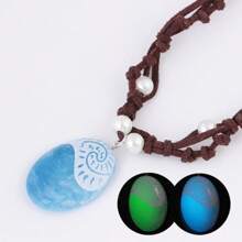 1pc Handmade Lovely Pearl Ocean Series Necklace With Luminous Princess Charm Pendant, Cosplay Photography Prop School Supplies, Back To School