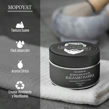 MOPOYAT 2 piezas bálsamo para Barba - ¡Realza el encanto de tu barba! Nutre y fortalece tu barba - Limpieza profunda - Regalo perfecto para el Día del Padre - Sin alcohol - Negro - Ver 6