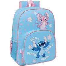 Lilo Y Stitch Stitch Trolley-Adaptable Backpack With Padded And Breathable Back - School Backpack With Adjustable Straps And Top Handle, Large Capacity Main Compartment + Additional Pockets - Officially Licensed Design For Boys And Girls - Màu xanh da trời - Xem 2