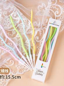 6/12/18 Peças Velas Curvas Coloridas Douradas, Velas de Aniversário, Decorações Insertas para Bolo, Decoração de Bolo, Suprimentos de Cozimento, Decorações de Cozimento, Decorações de Casamento, Suprimentos de Festa, Decorações