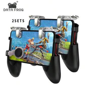  DATA FROG Mobile Phone For Game Controller L1R1 Shoot Aim Trigger Gaming Grip Joysticks For 4.5-6.5 Inch IOS Android Phone