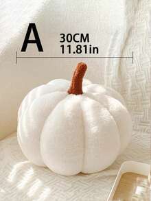 1pc Soft Plush Pumpkin Decor – Boucle Fabric Fall Thanksgiving Halloween Tabletop Decoration For Neutral Farmhouse Autumn Home, Cozy Boho Room Accent Home Decor Halloween Decor Room Decor