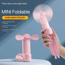 Mini ventilador portátil recarregável 2 em 1, adequado para viagens, verão, shows, presente ideal para mulheres