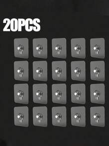 10/20pcs Clear Acrylic Photo Frame Hanging Hooks, Heavy Duty Self-Adhesive Wall Hooks For Frames, Paintings, No Need To Drill, Suitable For Bathroom And Kitchen Tile, Glass, Wood, Metal Walls