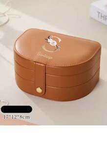 1pc 3-Tier Jewelry Organizer Box, Large Capacity Multi-Purpose Custom Personalized Name/Text Jewelry Storage Box PU Leather High-End Exquisite Earrings Necklace Multi-Compartment Jewelry Box - Ideal Gift For Bridesmaids, Birthday, Anniversary, Valentine's Day, Wedding, Best Friend, Mom, Wife, Excellent For Travel