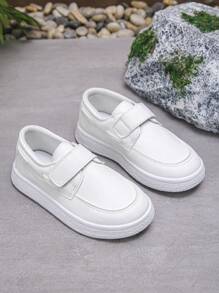 1 par de zapatos planos atléticos con gancho y bucle antideslizante para niños y niñas, adecuados para todas las estaciones