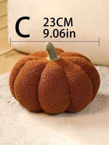 1pc Soft Plush Pumpkin Decor – Boucle Fabric Fall Thanksgiving Halloween Tabletop Decoration For Neutral Farmhouse Autumn Home, Cozy Boho Room Accent Home Decor Halloween Decor Room Decor