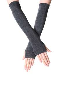 1 Pair Y2K Punk Striped Knit Fingerless Gloves, Elastic UV Protection Mid-Length Gloves, Suitable For Outdoor, Driving, Traveling, Harajuku Style Summer - Multicolor - View 4