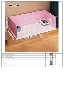 Small Cat Fence, Foldable Guinea Pig/Rabbit Cage, Indoor Removable Balcony Half Enclosed Pet Fence, Space Saving