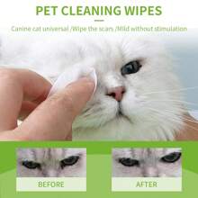 Pet Eye & Ear Wipes Extra-Large And Thickened (8cm In Diameter), Suitable For Cats And Dogs, Making Cleaning And Usage Easier. Gently Removes Tear Stains For Cats And Dogs-An Essential For Pet Eye Care. Ideal For Cleansing Your Pet's Face, Eyes, Ears, Paws, And Bottom.