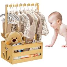 1 Stück Holz Baby Aufbewahrungsbox, handgefertigt, Montage erforderlich, Geschenkverpackung für Neugeborene Holz Aufbewahrungsbox, Holz Baby Zubehör Aufbewahrungsbox, Kleidung & Spielzeug Aufbewahrungskorb, tragbarer Haushalt Kinder Kleidung & Hut Organizer