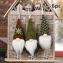 6 Peças Boneco Decorativo de Pendente de Natal, Pendente de Boneco Sem Rosto, Pendente de Boneco Velho, Pendente de Boneco Rudolph Sem Rosto, Pendente Decorativo de Suspensão Para Férias, Adequado para Decoração de Pendente de Casa, Pendente de Decoração de Evento