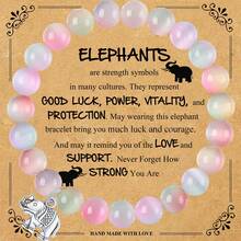 1PC Elephant Gift For Women Friend, Elephant Pendant Bracelet With Blessing Card Gifts For Daughter Son Niece Nephew Friend And Mom Dad, Exquisite Bohemian Style Bracelet Gifts For Elephant Lovers