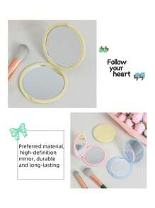 Set de 3 espejos compactos y plegables, con tapa de doble cara tipo plegable, espejo de maquillaje redondo DIY, adecuado para dormitorios escolares, suministros de regreso a la escuela, decoración escolar, sorpresas escolares, decoración de dormitorios