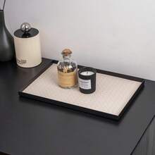 Luxury Faux Leather Storage Tray, Rectangular Design In Black, White, Brown Colors, Suitable For Bathroom Towel, Entryway Key, Fragrance, Cosmetic, Lipstick, Fragrance Storage, Living Room Desktop Storage Tray, Hotel Decor Back To School - Multicolor - View 3