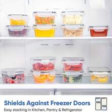 24 Pack  Food Storage Containers With Airtight Lids,  Meal Prep Containers, Lunch Office Meal For  Freezer And Dishwasher.