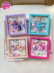 MY LITTLE PONY 1 pezzo Collana con perline colorate, pendente da principessa dolce con cartone animato in pesca e viola, scelta ideale per scuole e uffici, regalo perfetto per giovani per compleanni, Natale e inizio scuola, adatta per feste di compleanno, regali per amici, regali, decorazioni, arredamento casa, regali di San Valentino, San Valentino, matrimonio estivo in spiaggia, forniture scolastiche, decorazione camera