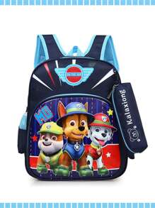 Paw Patrol, Kindergarten Children's School Bag, 3-4-6 Years Old Children's School Bag, Contains A Pendant Pen Bag, College, Cartoon Animals, Animation, Lightweight And Large Capacity, Travel Travel, Outdoor, Back To School Essentials