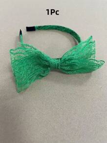 1/2Pcs Colorful Lace Bowknot Headbands For Women, Retro Style 80's Neon Party Street Hip-Hop Fashionable Accessory, Festive Bowknot Headwear For Parties, Social Events, Family Gatherings, Halloween, Holiday Gifts