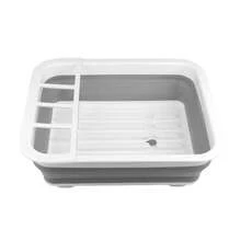 Un escurreplatos de cocina que ahorra espacio - Un escurridor de lavavajillas, escurridor de bols, estante para cubiertos y estantería de almacenamiento plegable para uso hotelero/comercial. - Gris - Ver 11