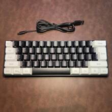 HXSJ kabelgebundene Tastatur mit USB-C abnehmbarem Kabel, tragbares Design, RGB-Beleuchtung und Membranstruktur, geeignet für Zuhause, Büro und Gaming Verwendung, nur kabelgebunden