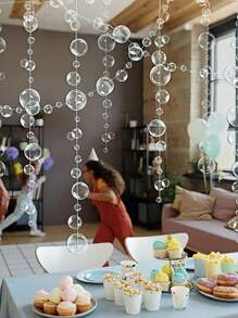 Corona de burbujas oceánicas de 200 cm/79 pulgadas, decoración de fiesta, corona de burbujas flotantes transparentes, agrega ambiente a sus festivales y fiestas, adecuado para reuniones, cumpleaños, festivales, exteriores, decoración de bodas. Adecuado para todas las estaciones, sin electricidad ni batería requerida, y fácil de instalar.