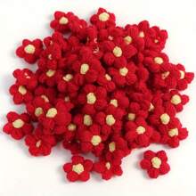 10/20/50 PZ fiori a uncinetto misti a colori, fiori in lana fatti a mano colorati come accessori da cucire, piccoli fiori gonfi per bricolage, rifiniture per specchi, fasce per capelli, cappelli e accessori per abbigliamento, accessori per feste, forniture per uncinetto