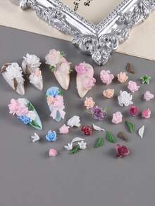 1件装 3D玫瑰花美甲雕刻模具 立体花瓣美甲图案设计 美甲装饰 DIY美甲脱模工具 美甲用品 - 無色 - 查看 4