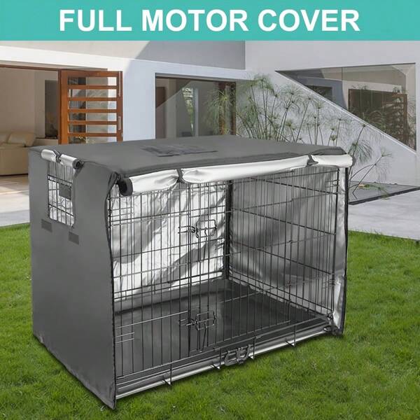 Oxford Fabric Outdoor Dog Crate Cover With Viewing Window - Black, Weatherproof Protection For Pets, Foldable Design For Easy Storage, Portable Pet Cover | Ventilated Dog Cover | Weatherresistant Cover Collapsible Dog Cage Cover Waterproof Pet Cage Cover Oxford Fabric Outdoor Dog Tent