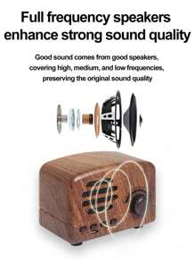 Retro Bluetooth Speaker, Nostalgic Mini Bluetooth Audio Player, Micro USB Rechargeable Cute Portable Outdoor Speaker