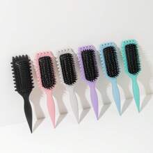 1 pieza Cepillo de pelo, cepillo rizado de cerdas de jabalí para peinado, diseño talla grande reciente de 2025 para definir y dar forma a los rizos, ideal para que las mujeres den estilo a su cabello rizado