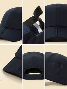 Foldable Parent-Child Baseball Cap, Lightweight Breathable Quick-Drying, Silky Ice Silk Fabric Sunhat, Solid Classic Design, Suitable For All - Pink - View 12