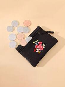 THE POWERPUFF GIRLS Versatile Mini Policewoman Pattern Coin Purse Unisex Simple Contrast Color Zipper Coin Pouch Card Holder For Women Wallet Mini Wallet Purse Wallet Travel Wallet Coin Wallet School Supplies