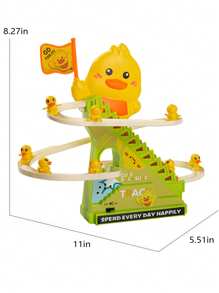The Yellow Duck Automatic Climbing And Sliding Toy Is Perfect For Birthday And Holiday Gifts. Manual Installation Of Track (Requires Two No. 5 Batteries To Be Provided),Duck,Sensory Toys,Ducks