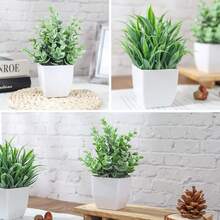 4 Pack Mini Artificial Potted Plants, 7 Inch Fake Greenery For Home Decor, Small Faux Plants For Desk, Office, Bathroom, Kitchen, Shelf – Realistic Green Indoor Plants. - Nhiều màu - Xem 11