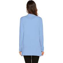 Newchoice Womens Casual Lightweight Long Sleeve Cardigan Soft Drape Open Front Fall Dusters (S-3XL) - 新生兒藍色 - 查看 4