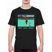 1pc Mike Tyson'S Punch-Out Retro Video Game Final Code T-Shirt, 100% Cotton, Casual Style, Crew Neck, Slight Stretch, All-Season Comfort, Ideal For Hiking, Training & Festive Occasions, Men's As Gift - Black - View 1