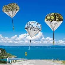 4 pezzi Giocattoli paracadute, soldati paracadutisti con paracadute per lancio manuale, giocattoli di modellini di paracadutisti, bambole con paracadute per attività all'aperto, giochi di lancio, adatti a bambini e adulti, giocattoli volanti emozionanti per esterno, piccoli regali per bambini, regali per feste di compleanno dei bambini