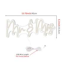 1 Pezzo Insegna Al Neon Mr & Mrs - Luminosità Regolabile, Luce Gialla Calda, Design Corsivo Moderno, Decorazione A Parete Alimentata USB Per Matrimoni, Anniversari, San Valentino, Camera Da Letto E Decorazione Per Feste