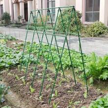 1 Set Of 40 Durable Metal Climbing Plant Garden Stakes -3-In-1 Combination To Form A 70.8-Inch High And 70.8-Inch Long Vine Support Pole Suitable For Tomatoes, Grapes, Cucumbers, And Pomegranates - Essential For Greenhouse And Outdoor Gardening