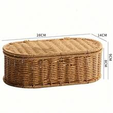 Bohemian Imitation Rattan Storage Basket - Woven Storage Box, Dust-Proof Cutlery Frame, Home Decoration Basket Kitchen Organizer - Trumpet - View 12