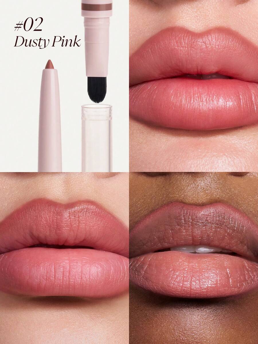 JOOCYEE 双头唇线笔，持久柔滑哑光妆效 - 02 Dusty Pink - 查看 1