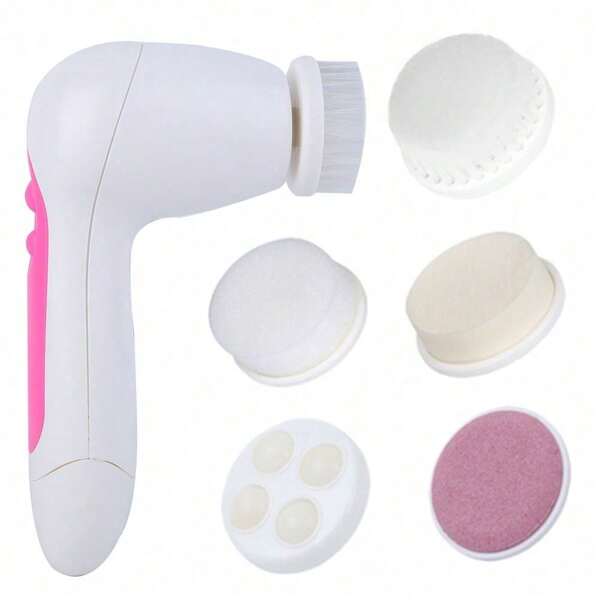 5-in-1-Multifunktionsgerät zur elektrischen Gesichtsreinigung, Porenreiniger, Bürstenmassagegerät (Pink)