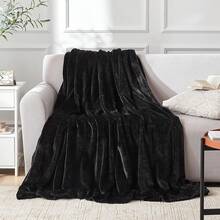 Sofa Blanket Living Room Cover SetFleece Blanket Twin Size, Soft Cozy Twin Blanket, Fuzzy Flannel Blanket Bed, Sofa, Couch, Travel, Camping, 60 X 80 Inches - 黑色 - 查看 9