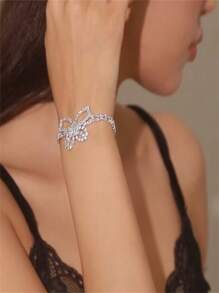 1 pièce Chaîne de cheville papillon en cristal, style européen et américain, sexy et à la mode, décoration pour les pieds