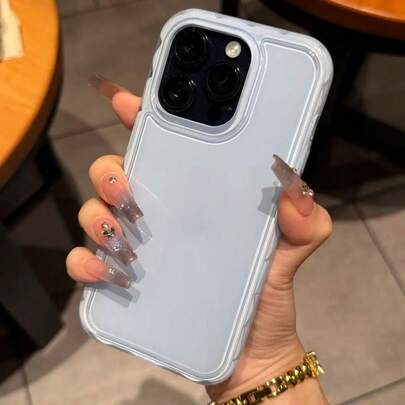 时尚可爱果冻光泽全包保护手机壳，兼容 17ProMax、17Pro、17Air、17、16、15、14、13、12 Pro Max，纯色防震软壳